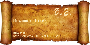 Brummer Ernő névjegykártya